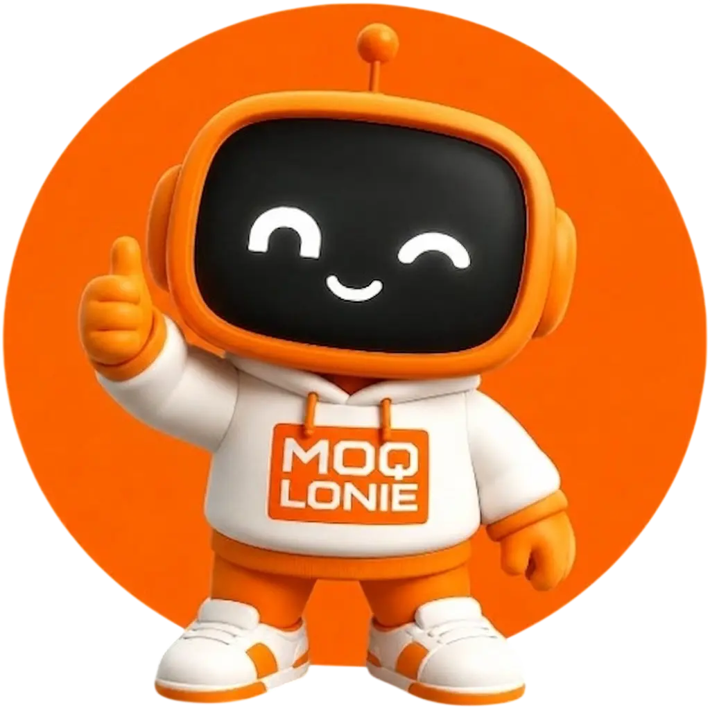 Mascota Moqlonie guiñando el ojo y haciendo gesto de aprobación con la mano
